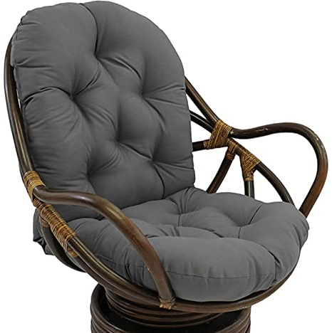 DUEYUN Ersatz-Wippkissen, weich, dick, solider Twill, Drehstuhl, Sitzkissen, Polster für Liegestuhl, Rattan, Klappstuhl, Garten, Terrasse, Matte (Größe: 120 x 60 cm, Farbe: Hellgrau)