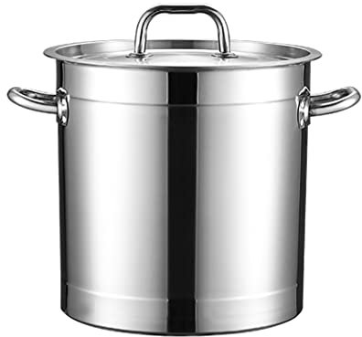 HOTTHWXX Suppentopf Großer Suppentopf aus 304 Edelstahl, Suppentopf, Gemüsetopf, Schmortopf, Drahtzieh-/Polierprozess, sicherer Suppentopf mit Deckel, Größe 5 (Size : 30 * 30cm(20L))