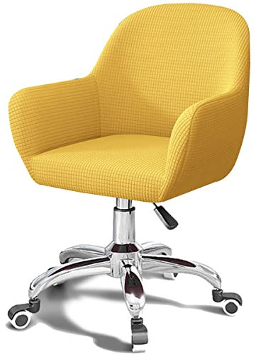 XGANGM Büro-Stuhlhussen Hoher Rückenlehne Stretch Esszimmerstuhl Bezug/Stuhlhussen mit Armlehnen Set 1/2/4 Armlehnstuhl Hussen Samt Stuhl Abdeckung Sessel-Schutzhülle-bezüge,Lemon Yellow,6PCS