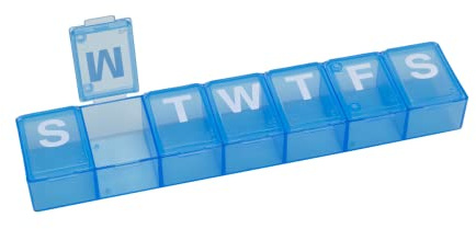 Ezy Dose Weekly (7-Day) Pill Organizer, X-Large Medicine Planner, Blue