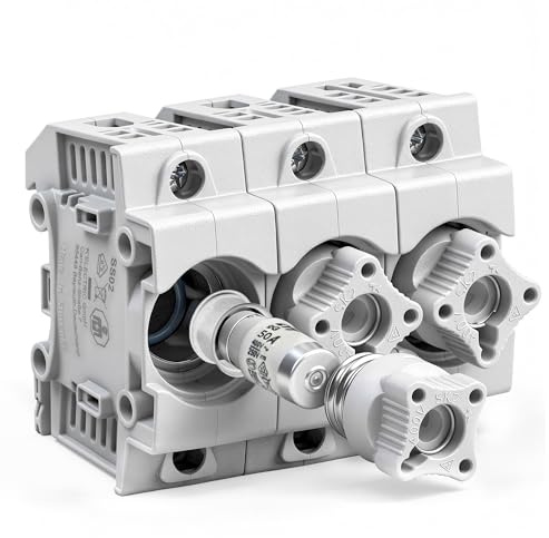 grenda-hammer® | Neozed Sicherungssockel mit Schraubkappen und 3x Schmelzsicherungen (D02-3x50 Ampère (weiss))