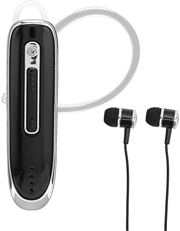 Oreillette Bluetooth, Son Stéréo HiFi élégant, Casque Mains Libres sans Fil avec Casque Filaire, Oreille Unique vers Binaural, 36 Heures D'appels, 32 Heures D'écoute, 70 Jours en Veille, pour Téléphon