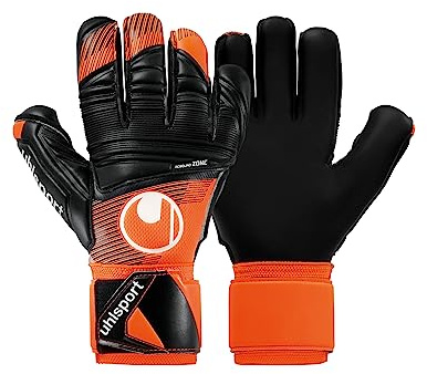 uhlsport Super Resist+ HN Fußball Torwarthandschuhe - Handschuhe für Torhüter - speziell für Kunstrasen und Hartböden, Fluo orange/schwarz/weiß, 9.5