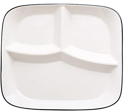 OnePine Assiette Régime Céramilque, Nutrition Diététique, Contrôle de Portions pour Salade, Dessert, Noodle, Steak, Petit-Déjeuner