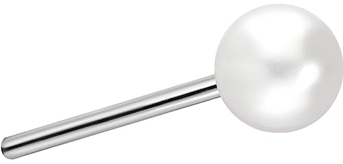 PIERCINGLINE Titan Aufsatz mit Push Pin SYNTHETISCHE PERLE OHNE Labret Stecker Piercing Ohr Conch Tragus Helix Größenauswahl