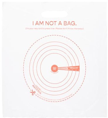 Masienda Tortilla Press Liners (Pack of 5) - Reusable Plastic Liners, Fits All Tortilla Presses, with Printed Tortilla Sizing Ruler