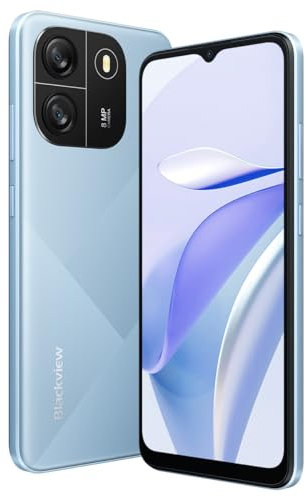 Blackview Wave 6C 4G Smartphone ohne Vertrag Ggünstig, 6,5’’ HD+, Octa-Core 4GB+32GB(1TB Externe SD), 5MP+8MP, 5100mAh Batterie, Android 13 DUAL SIM Handy, Smart-K Box Lautsprecher, GPS Blau