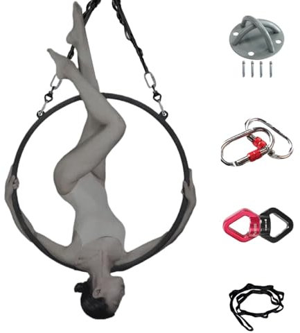 Aerial Hoop Luftreifen für Anfänger mit Rigging-Kit, Komplettes Lyra-Hoop-Set aus Eisen mit Doppelter Spitze, Professionelle Lyra-Ring-Ausrüstung für Das Lufttanztraining (Size : 80 cm (31))
