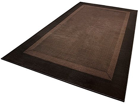 Teppich Boss - Design Velours Teppich Band Braun, Größe:120x170 cm