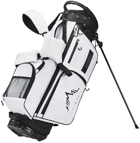 uniHimal Golf Stand Bag with 7 Way Top Dividers, Lightweight Golf Bags for Men Women with Multiple Pockets, Dual Straps (White)
