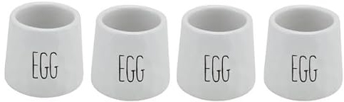 Acense Ceramic Egg Cups, White