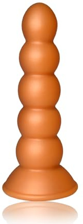 Roluck Godemiché anal avec ventouse, plug anal en silicone doux avec 5 perles, stimulation du point G, masturbation anale, jouet sexuel anal pour hommes et femmes (M)