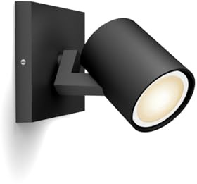 Philips Hue White Ambiance Runner 1er Spot schwarz, inkl. 1x5W GU10 LED Lampe, dimmbar, alle Weißschattierungen, steuerbar via App, kompatibel mit Amazon Alexa (Echo, Echo Dot)