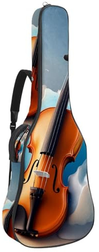 Tasche für Akustikgitarre, schöne Tasche für 40/41/42 Zoll mit wasserdichter Gigbag, mehreren Taschen, Moonlight River Flowers, Mehrfarbig Nr. 04, 42.9x16.9x4.7 in, Gitarrentasche