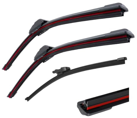 Escobillas de limpiaparabrisas para VW T-ROC 2017-2024, escobillas de limpiaparabrisas delanteras y traseras de goma doble, escobillas de limpiaparabrisas Hatchback 26''+20''+13''
