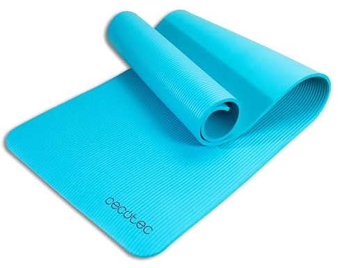 Cecotec Esterilla de Fitness, Pilates, Yoga, Entrenamiento Funcional de 183x61cm DrumFit Mat. 1cm de Espesor, Material NBR Resistente y Antideslizante, Asa de Transporte, Fácil Limpieza