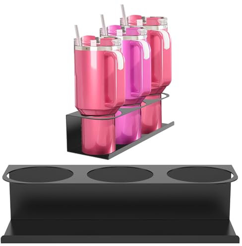 2Pcs Magnetic Cup Holder,Magnetic Cup Storage Rack Holder for Fridge,Magnetic Water Bottle Holder,Tumbler Holder Heavy Duty,Strong Magnetic Rack for Refriger(Black)