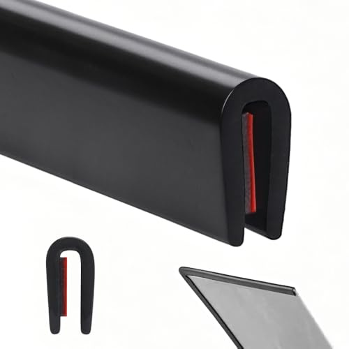 Aoyswuz Protección de Bordes Sellados 1.5mm x 5M Moldura de Borde de Goma, Suave y Autoadhesivo Adecuado para Espesores de 0-2 mm para Chapa Metálica