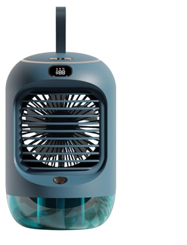 Portable Mini Desktop Air Cooler Fan, With Automatic Oscillation USB Cooling Misting Spray Humidifier For Home Office Personal Space Pink Green 13.6x13.6x21.6cm(Green)