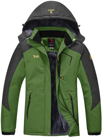 YSENTO Damen Winterjacke Wasserdicht Skijacke Outdoor Softshelljacke Warm Fleecejacke Funktionsjacke mit Abnehmbarer Kapuze