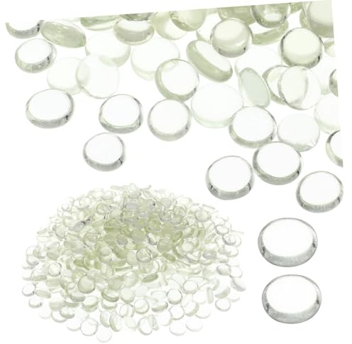 Veemoon 500 pièces Billes Verre Transparent Perles Plates pour Décoration de Vases Remplissage Aquarium et Artisanat Résistantes Aux Ébréchures et Au Bris pour Projets Créatifs