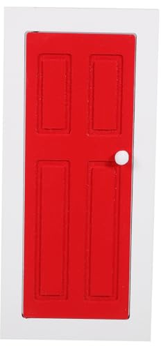 VANZACK Miniature Red Wooden Dollhouse Door with Openable Design Realistic Tiny House Ornament for Doll House Decor DIY Craft Accessory Safe Material for Model Displays