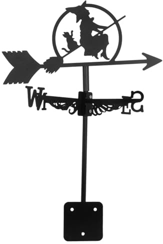 Weather Vane Decoration Witch Patio Van Lawn Weathervane Cat Animal Weathervanes for Roofs Wind Direction Indicators Windvane