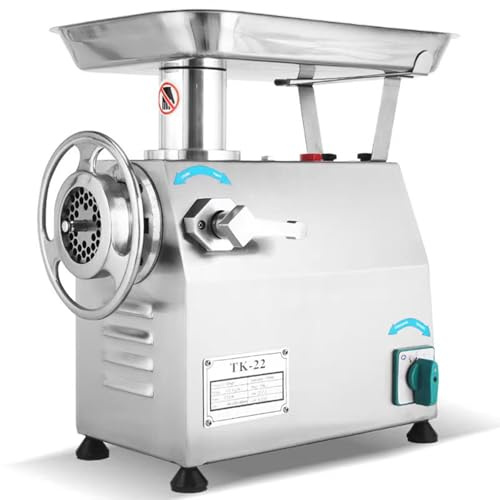 YXZQLOZ Picadora de Carne Eléctrica, Máquina Picadora de Acero Inoxidable 250KG/Hr con Boquillas, para Uso Doméstico y Comercial