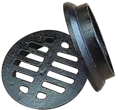 2Pcs Round Channel Grate - Flat Drain Grate Cover Cast Iron Floor Sewer Drain Pipe Tube Fittings Small Grate Cover For Yards and Landscaping(75)