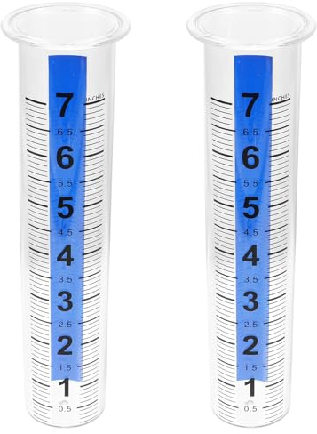 VALICLUD Lot de 2 Pluviomètres en Plastique Transparent avec Graduation Bleue Outil de Mesure Conique pour Jardin et Extérieur Matériel de Jardinage Précis pour Suivi des Réutilisable