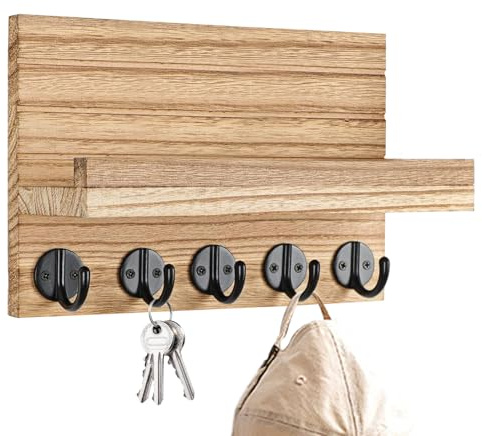 Wandregal – Postsortierer aus Holz, rustikales Bauernhaus-, Ringhalter, Eingangs-Wand-Organizer für Post, Schlüssel, Briefe, Bauernhaus, Heimdekoration, Flur, praktische