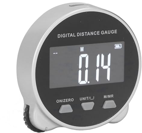 Dioche Metro a Nastro Digitale Righello a Rulli con Display Digitale 199,999 M Metro a Nastro Elettronico con Ricarica USB e Funzioni Multiple per Misurazioni Accurate, Design Compatto e Portatile