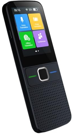 Garvee Traducteur vocal intelligent 137 langues – Traduction bidirectionnelle instantanée, photo et scanner d’image – WiFi & hors ligne – Accessoire calculatrice de bureau idéal pour voyage,