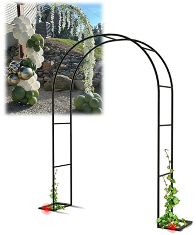 Arche De Jardin Métal Robuste Support pour Plantes Grimpantes Arche À Rosiers Tuteur Décoration Extérieure De Mariage, pour Ballons(W120xH220cm)