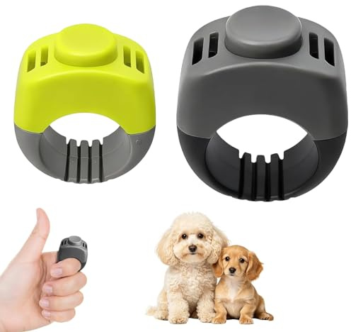 HuiLanYouSheng 2 Stück Klicker Hund, 19mm, Clicker Hund | Geeignet für Clicker Hund für Hunde; Trainingsset mit Fingerring.