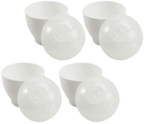 KAILIKETIY Cuociuova Resistente al Forno 4 Pezzi per Microonde in Pp Bianco e Mantiene L’umidità, Accessorio da Cucina la Preparazione della Colazione