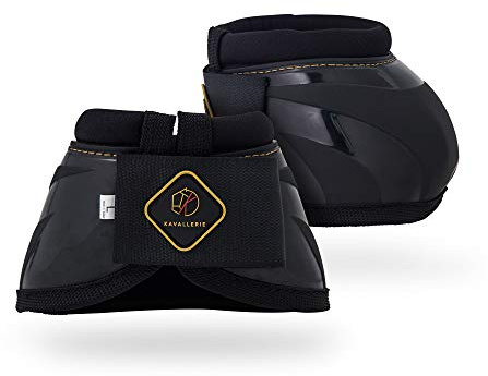 Kavallerie PRO-K Soft No Turn Bell Boots Ultimate Hoof Protection, with Anti-Spin Fastening System, Durable & Prevents Overreaching XL-Black