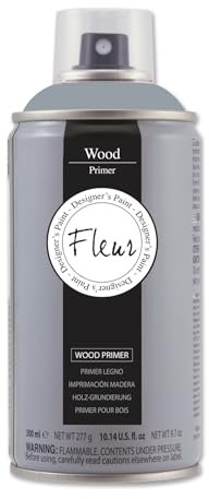 FLEUR DESIGNER'S PAINT | Fondo Acrilico, Adatto per Superfici Porose e Assorbenti, Fleur Primer Spray P01, Legno, Colore Bianco, Formato 300 ml