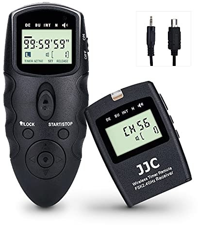 JJC Wireless Remote Shutter Release Control Set Time Lapse Intervalometer Timer for Nikon Z6III Z6 Z6II Z5 Z7 Z7II Df P1000 D780 D750 D610 D7500 D7200 D5600 D5500 D5300 D5200 D5100 D90 P7800 P7700