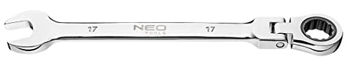 NEO TOOLS Gelenk-Ratschenschlüssel Gr. 8-32 mm CrV-Stahl | Gabelschlüssel Ringschlüssel Ratsche (Größe 17 mm)