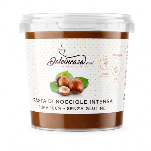Dolcincasa Pasta di Nocciola Pura 100% Intensa, Tonda di Giffoni, per Gelato e Pasticceria, 500 g