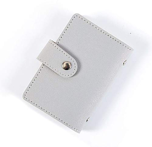 TopHomer PU Leder Kartenhalter Multi-Fach Kartenetui Visitenkartenetui Geldbörse Brieftasche Tasche für 24 Kreditkarten, grau, 7.5cmx11cm