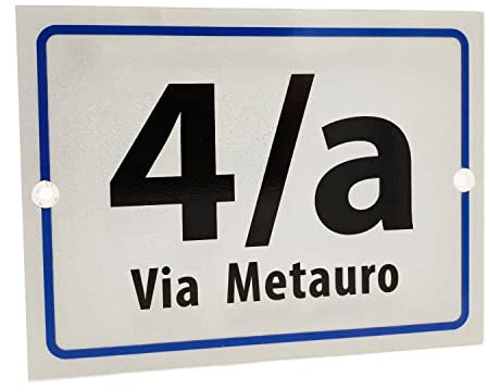 Targa numero civico in acrilico bianco | Formato 150x100 mm | Spessore 3 mm | Personalizzabile | Colori vividi | Montaggio facile | Ideale per esterni | Durevole ed elegante