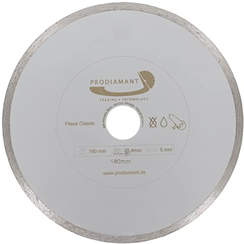 PRODIAMANT Prorim Diamant-Trennscheibe 180 mm x 25,4 mm - Diamantscheibe für Keramik und Fliesen - präziser Schnitt - passend für Fliesensäge