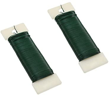 2 Rollen Grün Blumendraht,0.76mmø,Spule 35 m,Blumendraht Draht zum Dekorieren Basteln DIY Schmuckdraht Weich Handwerk für Weihnachtskränze Sträuße, Gestecke und andere floristische Arbeiten