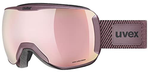uvex downhill 2100 CV planet - Skibrille für Damen und Herren - aus nachhaltigen Materialien - konstraststeigernd - antique rose matt/rose-green - one size