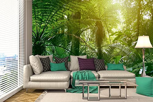 Vlies Fototapete TROPISCHER DSCHUNGELBAUM 375 x 250 cm (inkl. Kleister) - Vlies Tapete, Wandtapete, Wandbilder - Tapete für Wohnzimmer Schlafzimmer, Büro, Küche - Montagefertig