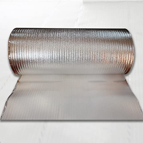 HARICSET Papel de Aluminio Espuma de Polietileno Base Aislante Suelo Laminado 2mm de Espesor Base para Suelos de Parquet y Laminados con Protección contra La Humedad(Size:1 * 20m)