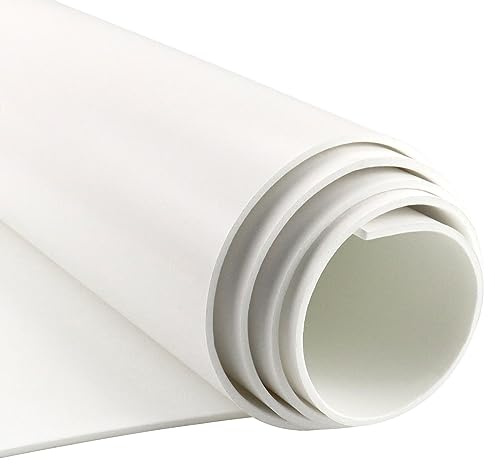 SDLDEER Placa de espuma de neopreno autoadhesiva multifuncional - Rollo de espuma - Aislamiento acústico - Antideslizante - Absorción de impactos (300mm X 12mm X 3m, Blanco)