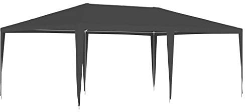 Homgoday Tenda per Feste in Giardino, 4x6x2,75 m, Antracite, Resistente ai Raggi UV e all'Acqua, con Telaio in Acciaio Inossidabile, Facile da Montare, Ideale per Ritrovi all'Aperto